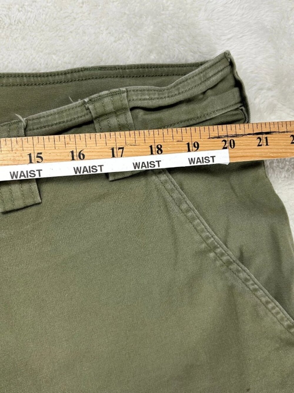 Duluth Trading Co. Fire Hose Work Pants Mens 42x32 Olive Green Cargo Pocket - Picture 9 of 14